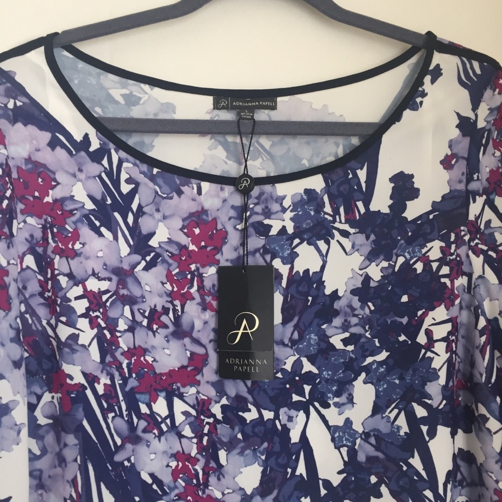 Adrianna Papell floral blouse NWT